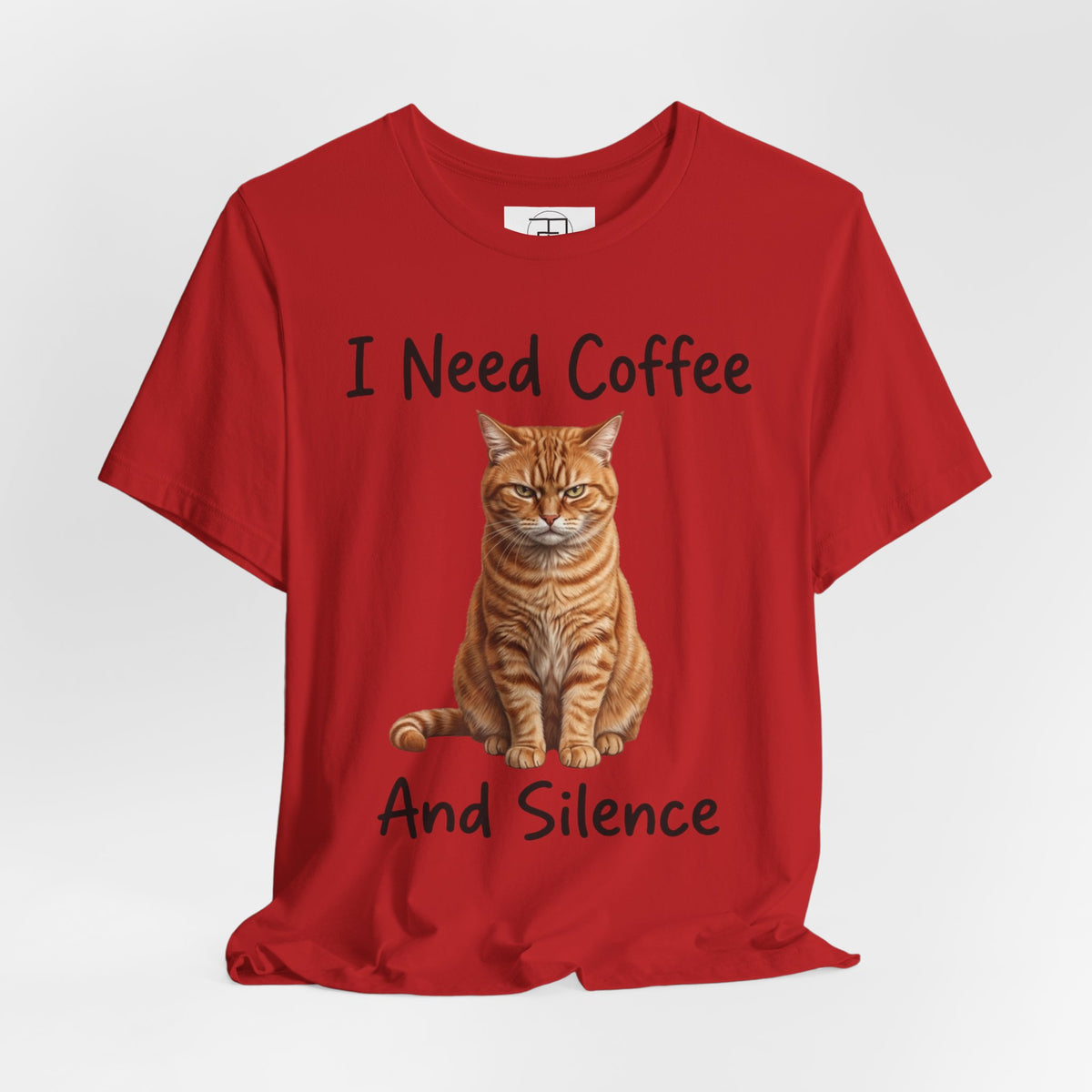 I Need Coffee And Silence - Orange Cat Unisex T-Shirt