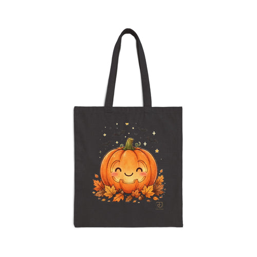 Cute Pumpkin Canvas Tote Bag – Fall & Halloween