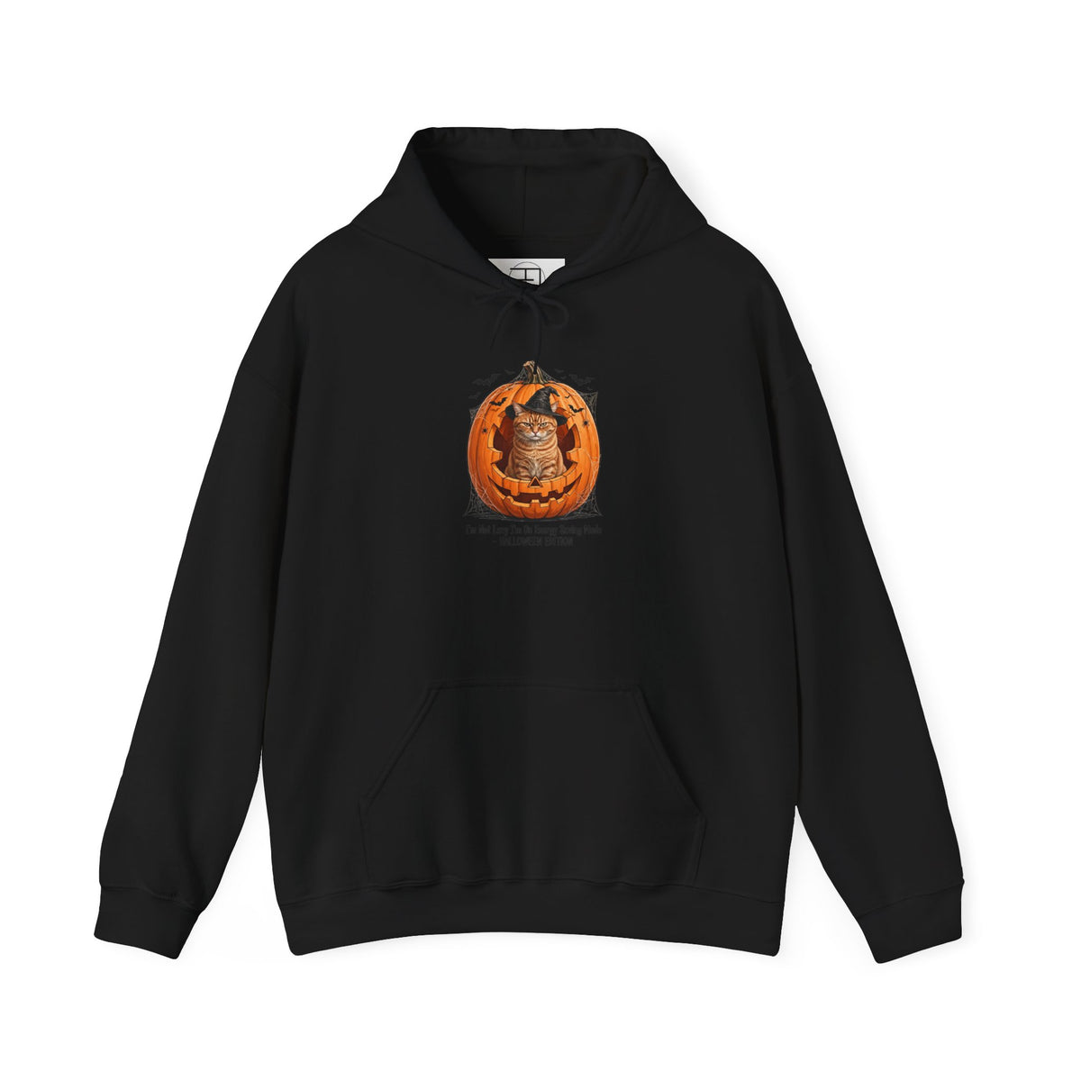 Unisex Halloween Cat T-Shirt - I'm Not Lazy Energy Saving Mode - Pumpkin Cat Witch