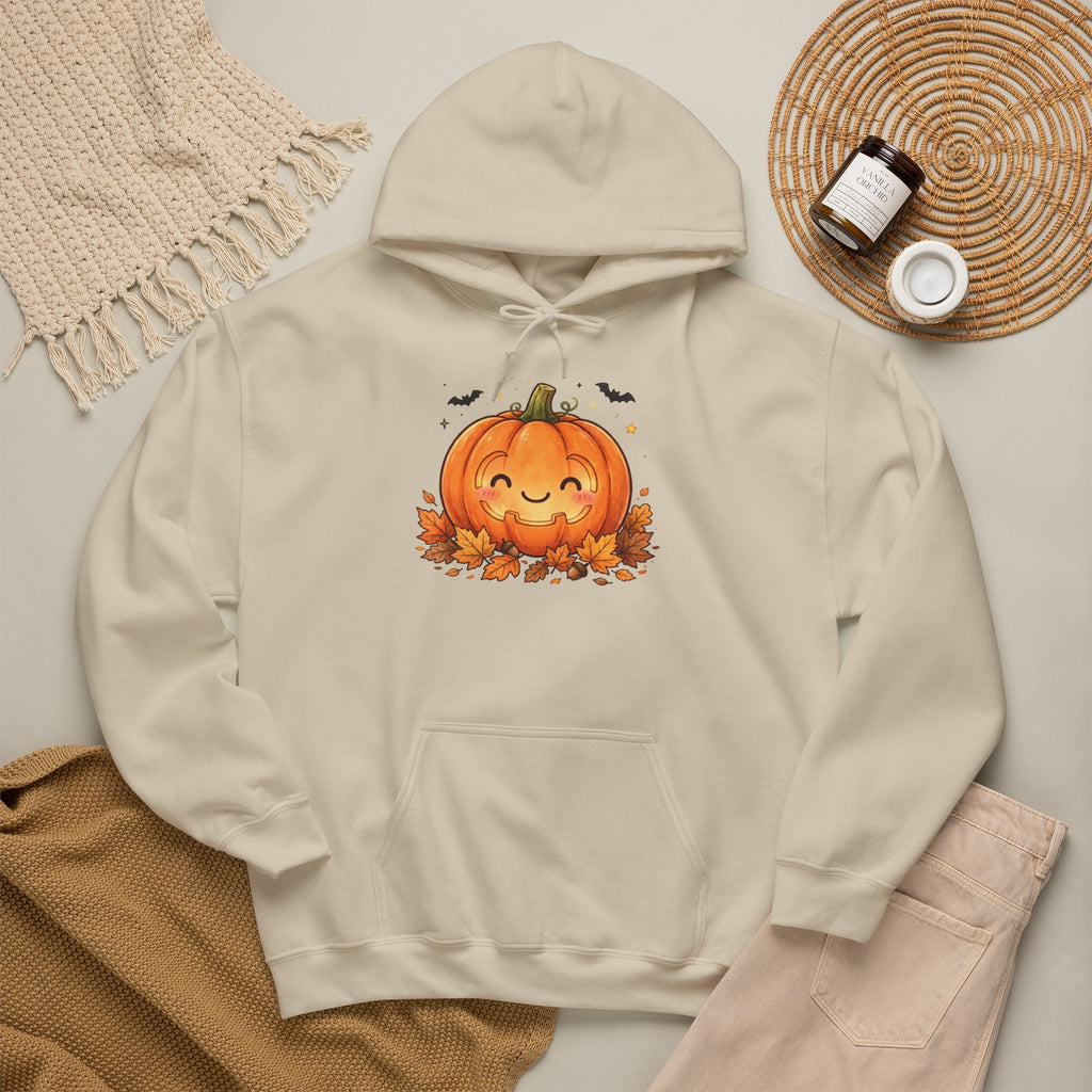 Cute Halloween Pumpkin Sweatshirt - Fall Pumpkin  Hoodie - Cozy Autumn Pumpkin Bats Sweatshirt